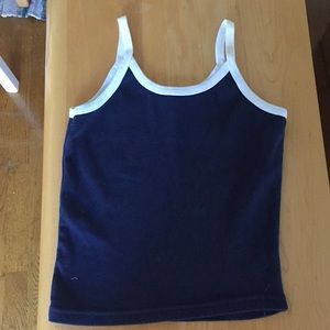 Vintage style Navy Blue and white tank size small